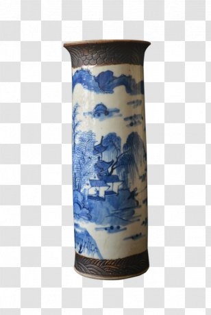 Blue And White Pottery Porcelain Bottle Jar Transparent PNG