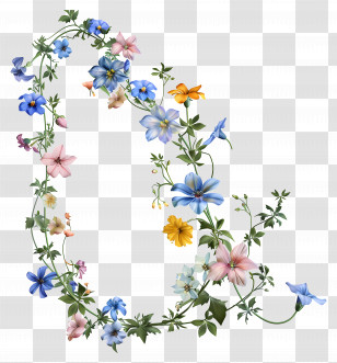Flower Chains - Elegant Floral Garland Design Transparent PNG