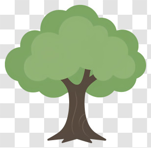 Tree - Cartoon Green Tree Illustration With Simple Design Transparent PNG