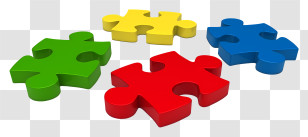 Puzzle Pieces - Colorful Puzzle Pieces Transparent PNG