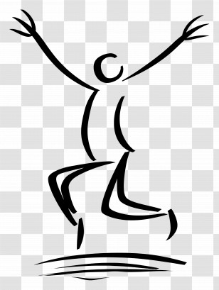 Stick Figure Jumping - Stick Figure Jumping With Joy Transparent PNG