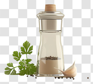 Pepper Shaker - Pepper Grinder With Fresh Herbs And Garlic Transparent PNG