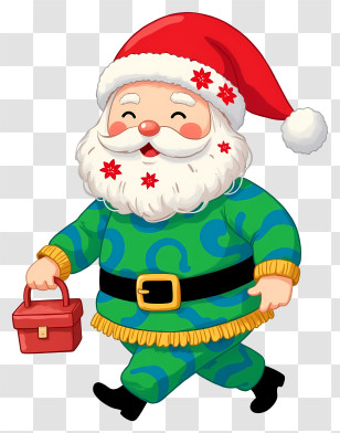 Christmas Santa Claus - Santa Claus With Toolbox Transparent PNG
