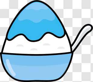 Icon - Blue Shaved Ice Dessert In Bowl Transparent PNG