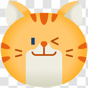 Cat Emoji - Winking Orange Cat Emoji Face Transparent PNG