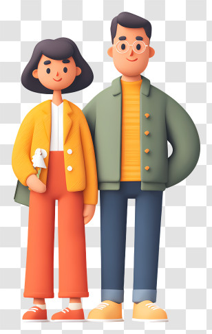 Couple With Mortgage Loan - Couple Standing Together In Stylish Outfits Transparent PNG