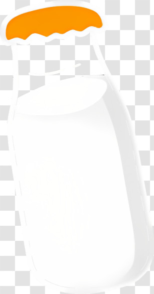 Icon - Milk Bottle With Orange Cap Transparent PNG