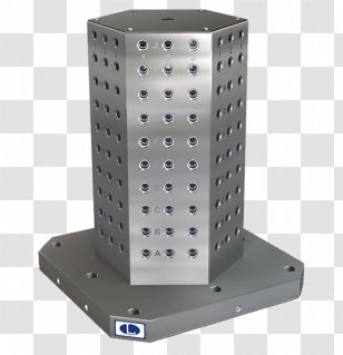 Angle Plate Fixture Milling Machine Tool Computer Numerical Control - Cast Iron - Modular Grid Design Transparent PNG