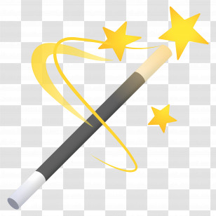 Magic Wand Emoji - Magic Wand With Sparkling Stars Transparent PNG