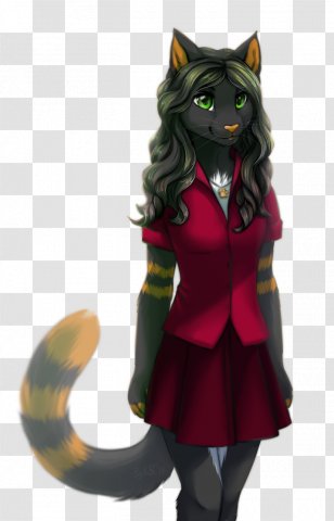 Catgirl Kitten Furry Fandom Art - Fictional Character - Cat Transparent PNG