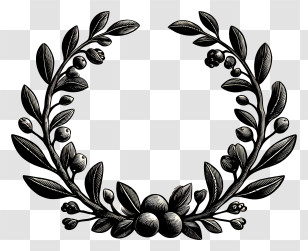 Hand Drawn Laurel Wreath - Classic Laurel Wreath Transparent PNG