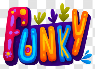 Funky - Funky Colorful Typography Transparent PNG