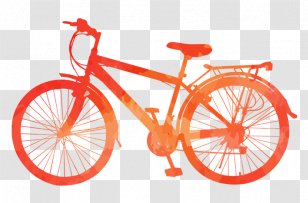 Piaggio Electric Vehicle Bicycle Frame - Hybrid - Orange Bike Silhouette Transparent PNG