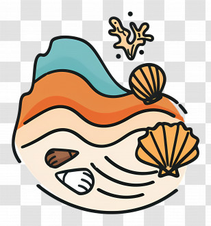 Beachcombing - Beach Scene With Shells And Sand Transparent PNG