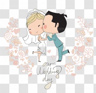 Wedding Invitation Bridegroom Illustration - Silhouette - Cute Cartoon Character Design Transparent PNG