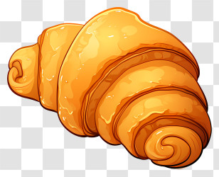 Flat French Croissant - Light And Flaky Fresh Croissant Transparent PNG