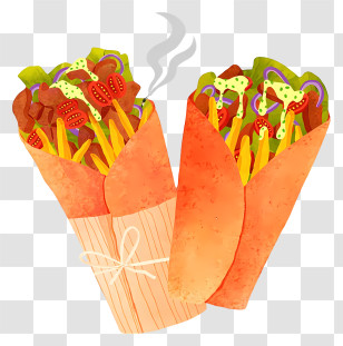 Shawarma Wrap - Two Steaming Shawarma Wraps Transparent PNG