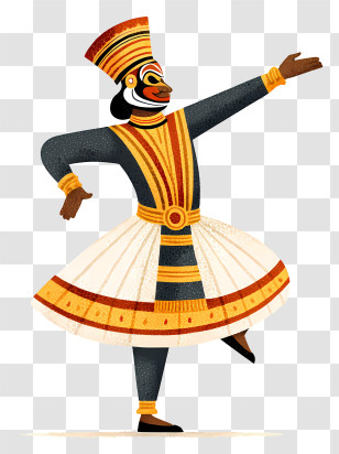 Kathakali Dancer - Traditional Dancer In Cultural Costume Transparent PNG