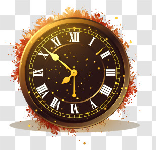 Clock - Vintage Clock With Roman Numerals Transparent PNG