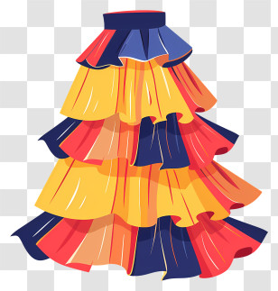 Skirt - Colorful Layered Dress Transparent PNG
