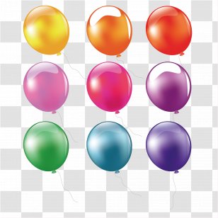 Balloon Color Birthday - Graphic Arts - Colorful Balloons Design Vector Material Transparent PNG