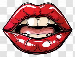 Red Kiss - Red Lips Illustration Transparent PNG