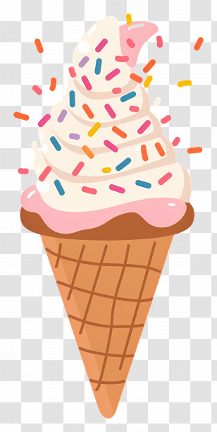 Ice Cream With Sprinkles - Ice Cream Cone With Sprinkles Illustration Transparent PNG