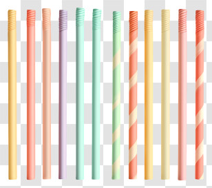 Drinking Straws - Pastel Colored Straws Transparent PNG