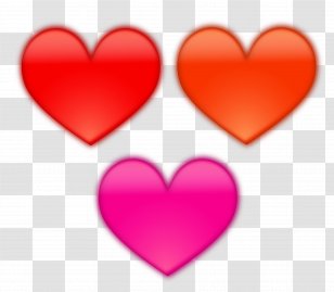 Heart Red Orange Pink Valentine's Day - Watercolor - Silhouette Transparent PNG