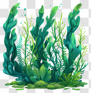 Kelp Forest - Underwater Seaweed Vegetation Illustration Transparent PNG