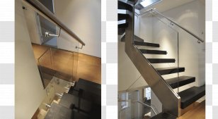 Stairs Handrail Glass Baluster Stainless Steel - Wall - Staircase Transparent PNG
