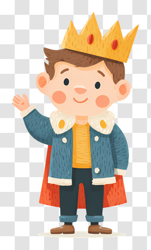 Little Boy Pretending King - Little Boy Dressed As A Prince Transparent PNG