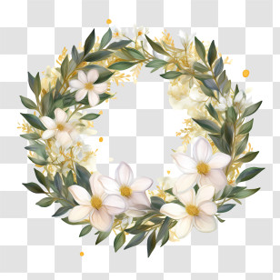Jasmine Wreath - Decorative Flower Wreath Artwork Transparent PNG