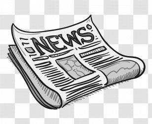 Newspaper Editorial Cartoon Clip Art - Black - Headline Transparent PNG