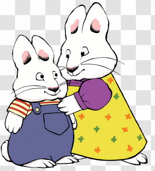Max Ruby - Lovable Cartoon Rabbits Representing A Family Bond Transparent PNG