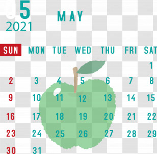 May 2021 Printable Calendar May 2021 Calendar Transparent PNG