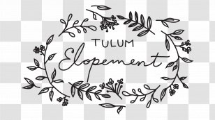 Tulum Jungle Gym Elopement Wedding Cenote - Calligraphy Transparent PNG