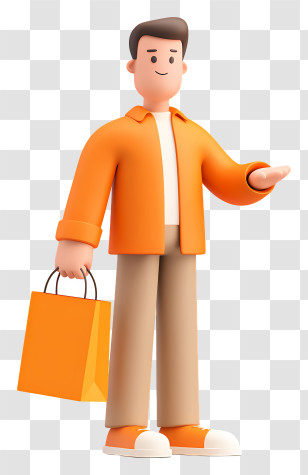 Casual Shopper Holding Bag Transparent PNG