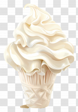 Whipped Cream - Delicious Vanilla Ice Cream Cone Transparent PNG