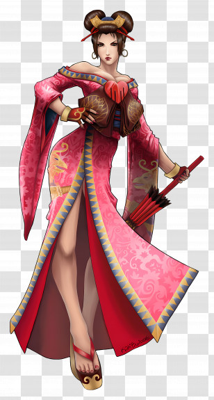 Setsuka - Elegant Woman In Traditional Pink Dress Transparent PNG