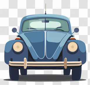Simple - Blue Vintage Retro Classic Car Illustration Transparent PNG
