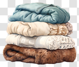 Blankets - Stack Of Fur Blankets Transparent PNG
