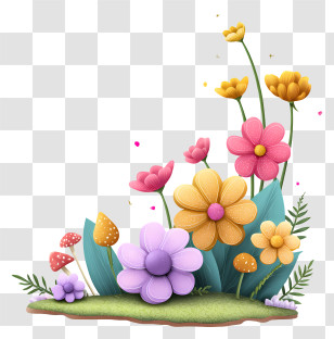 Fiori - Colorful Flowers In Bloom Transparent PNG
