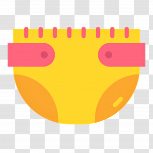 Diaper - Yellow And Pink Baby Diaper Transparent PNG