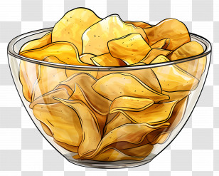 Potato Chips - Bowl Of Potato Chips Transparent PNG