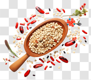 Wooden Spoon - Variety Of Beans In A Wooden Spoon Transparent PNG