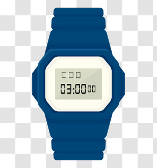 Clipart - Blue Digital Watch Transparent PNG