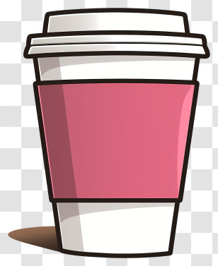 Pink Paper Cup - Pink Takeout Coffee Cup With Sleeve Transparent PNG