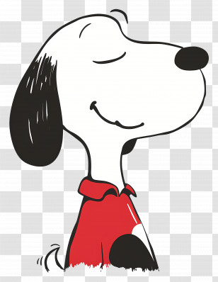 Snoopy Head - Happy White Cartoon Dog With A Red Collar Transparent PNG