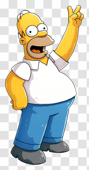 Homer Simpson - Yellow Cartoon Man In Casual Attire Transparent PNG